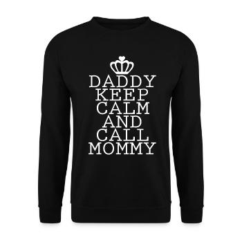 Papa appelle maman, papa garde le calme et appelle maman - Sweat-shirt Unisexe - noir - Devant - Alina (178cm) & Michal (187cm)