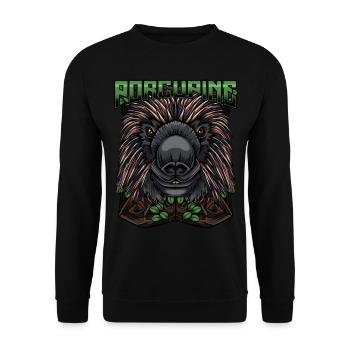 Porcupine Modern Rodent Night Active Gift - Unisex Sweatshirt - black - Front - Alina (178cm) & Michal (187cm)
