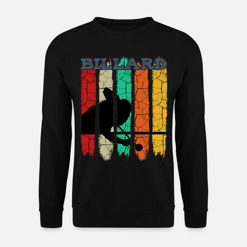 Vintage Retro Billard Silhouette | Pool Geschenk - Unisex Pullover - Schwarz