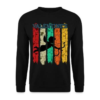 Cupidon de style rétro vintage | Cadeau Saint Valentin - Sweat-shirt Unisexe - noir - Devant - Alina (178cm) & Michal (187cm)