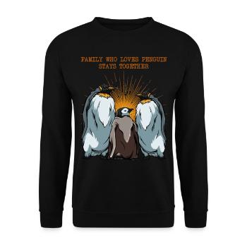 Penguin family statement sayings animal gift - Unisex Sweatshirt - black - Front - Alina (178cm) & Michal (187cm)