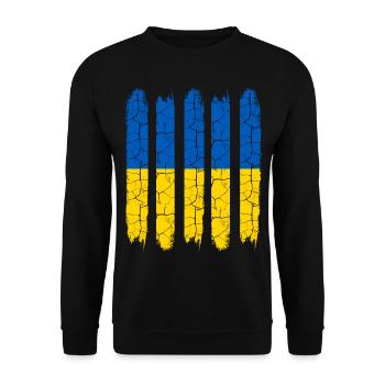 Trendy Ukraine Nationalfarben Modern Land Geschenk - Unisex Pullover - Schwarz - Vorne - Alina (178cm) & Michal (187cm)