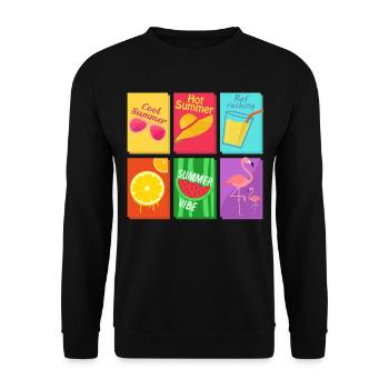 summer - Unisex Sweatshirt - black - Front - Alina (178cm) & Michal (187cm)