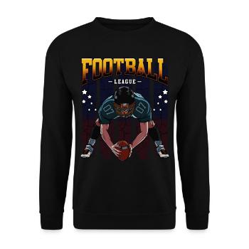 American Football Liebhaber Ballsport Geschenkidee - Unisex Pullover - Schwarz - Vorne - Alina (178cm) & Michal (187cm)