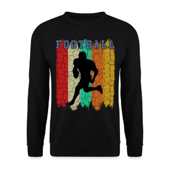 Vintage Retro Style American Football Geschenkidee - Unisex Pullover - Schwarz - Vorne - Alina (178cm) & Michal (187cm)