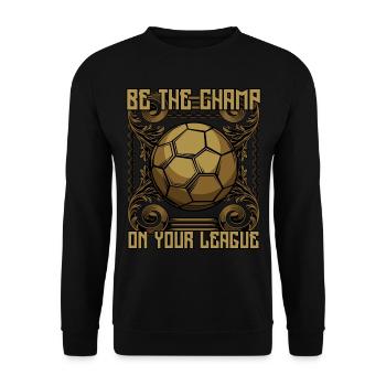 Être le champion | Cadeau de sport de ballon de football - Sweat-shirt Unisexe - noir - Devant - Alina (178cm) & Michal (187cm)
