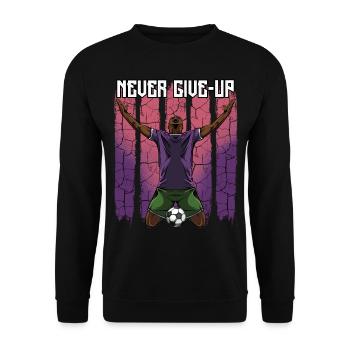 Ne jamais abandonner | Cadeau de motivation de football - Sweat-shirt Unisexe - noir - Devant - Alina (178cm) & Michal (187cm)