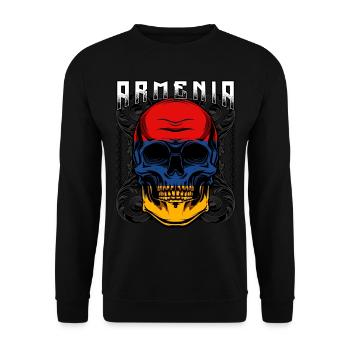 Armenischer Totenkopf Jerewan Sewan Geschenkidee - Unisex Pullover - Schwarz - Vorne - Alina (178cm) & Michal (187cm)