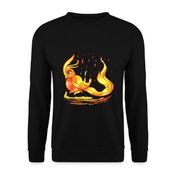 CURIOUS PHOENIX CHICK - Niedliches Phönix Küken - Unisex Pullover - Schwarz - Vorne - Alina (178cm) & Michal (187cm)
