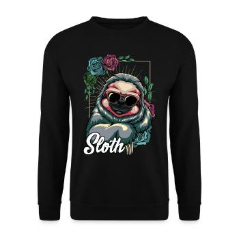 Cool sloth chill sunglasses wildlife gift - Unisex Sweatshirt - black - Front - Alina (178cm) & Michal (187cm)