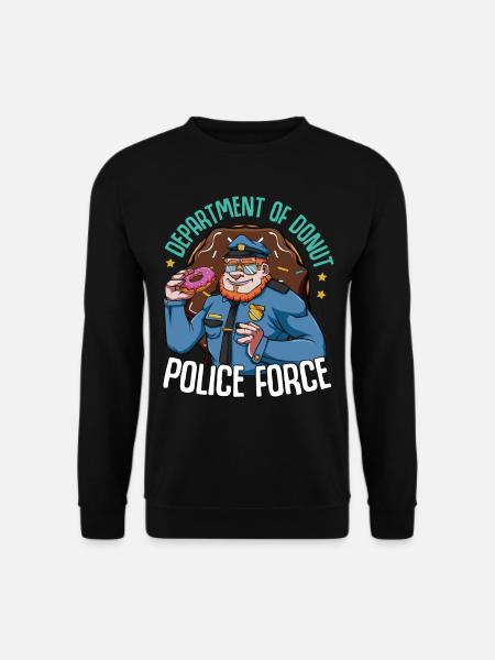 Donuts Polizei Polizist Zuckerguss Candy Geschenk - Unisex Pullover - Schwarz