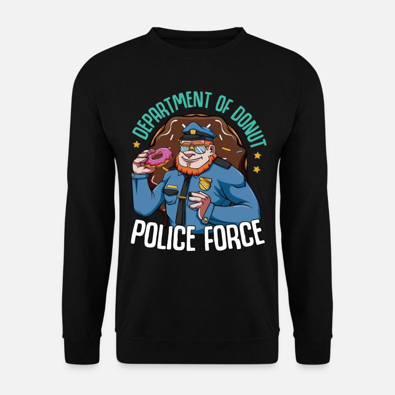 Donuts Polizei Polizist Zuckerguss Candy Geschenk - Unisex Pullover - Schwarz