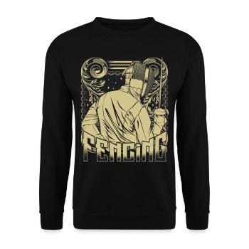 Vintage Retro Style Fencing Fencing Gift - Unisex Sweatshirt - black - Front - Alina (178cm) & Michal (187cm)