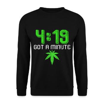 4:19 Vous avez une minute | Cadeau de feuille de cannabis - Sweat-shirt Unisexe - noir - Devant - Alina (178cm) & Michal (187cm)