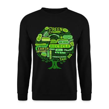 Baum der Natur - Nachhaltig Öko Vegan Tree - Unisex Pullover - Schwarz - Vorne - Alina (178cm) & Michal (187cm)