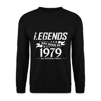 1979 - Unisex Pullover - Schwarz - Vorne - Alina (178cm) & Michal (187cm)