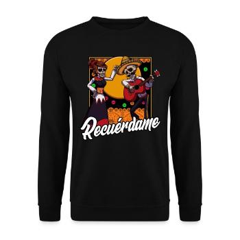 Day of the Dead | Mexican holiday Gift - Unisex Sweatshirt - black - Front - Alina (178cm) & Michal (187cm)
