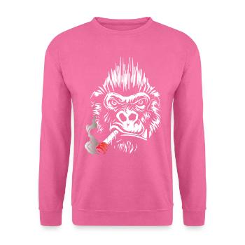 Gorilla raucht Zigarre, Big Boss T-Shirt Geschenk - Unisex Pullover - Pink - Vorne