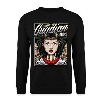 Guardian Angel Angel Seraphim Holy Sky Gift - Unisex Sweatshirt - black - Front - Alina (178cm) & Michal (187cm)