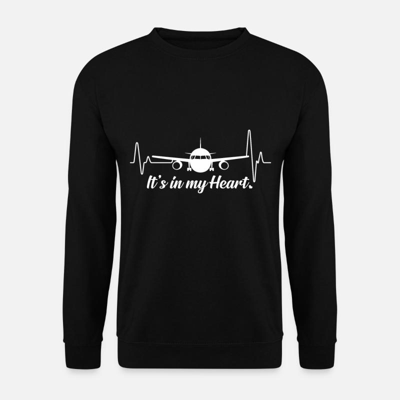 Déclaration de battement de coeur en avion - Sweat-shirt Unisexe - noir