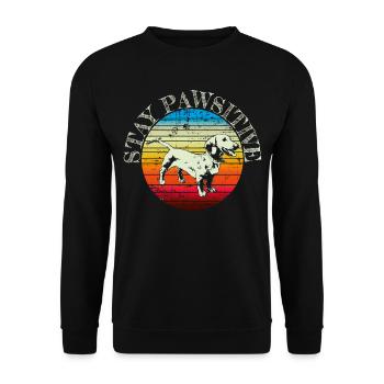 Dachshund retro gift shirt - Unisex Sweatshirt - black - Front - Alina (178cm) & Michal (187cm)