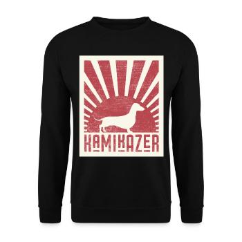 Dachshund retro gift shirt - Unisex Sweatshirt - black - Front - Alina (178cm) & Michal (187cm)