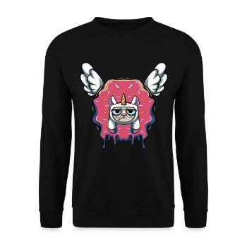 Donut chat licorne - Sweat-shirt Unisexe - noir - Devant - Alina (178cm) & Michal (187cm)