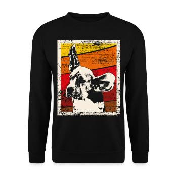 Beagle retro gift shirt - Unisex Sweatshirt - black - Front - Alina (178cm) & Michal (187cm)