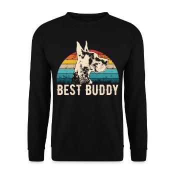 Chemise cadeau rétro Great Dane - Sweat-shirt Unisexe - noir - Devant - Alina (178cm) & Michal (187cm)