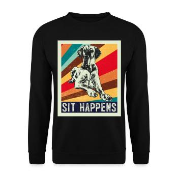 Great Dane retro gift shirt - Unisex Sweatshirt - black - Front - Alina (178cm) & Michal (187cm)