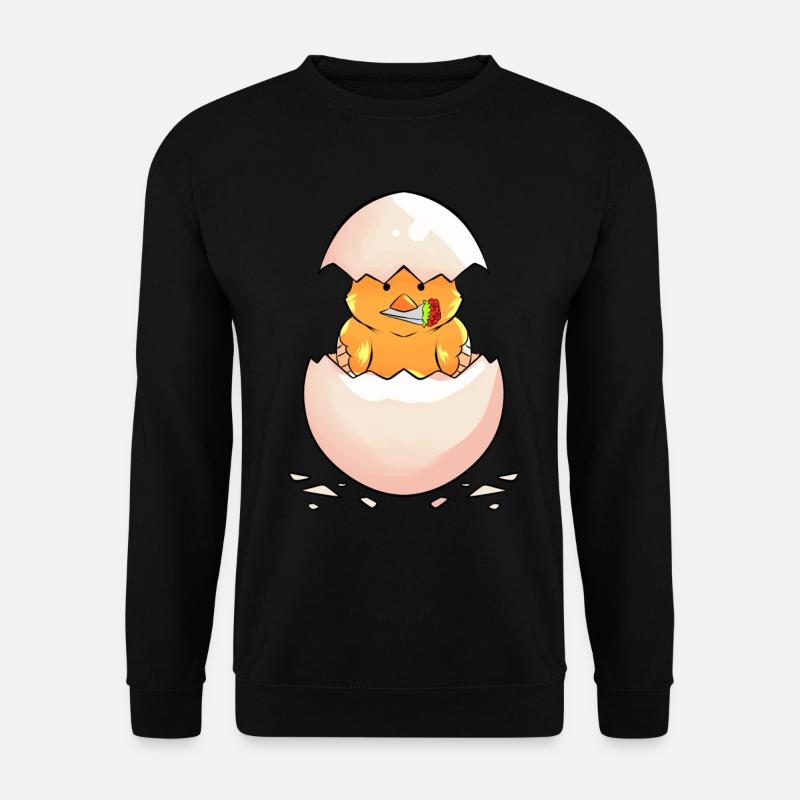 Küken Mit Einem Blumenstrauß - Unisex Pullover - Schwarz