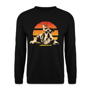 Miniature Schnauzer retro gift shirt - Unisex Sweatshirt - black - Front - Alina (178cm) & Michal (187cm)