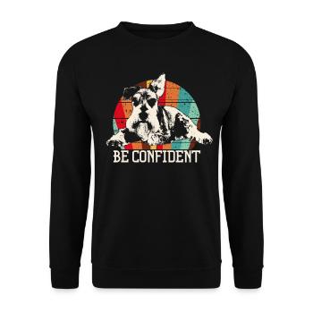 Miniature Schnauzer retro gift shirt - Unisex Sweatshirt - black - Front - Alina (178cm) & Michal (187cm)