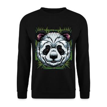 Pandabär - Unisex Pullover - Schwarz - Vorne - Alina (178cm) & Michal (187cm)