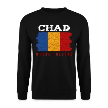 Tschad - Unisex Pullover - Schwarz - Vorne - Alina (178cm) & Michal (187cm)