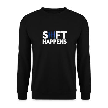 Shift Happens JDM Drift Racing - Unisex Sweatshirt - black - Front - Alina (178cm) & Michal (187cm)