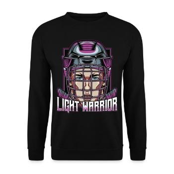 Eishockey Maske Hockeyschläger Sport Geschenkidee - Unisex Pullover - Schwarz - Vorne - Alina (178cm) & Michal (187cm)