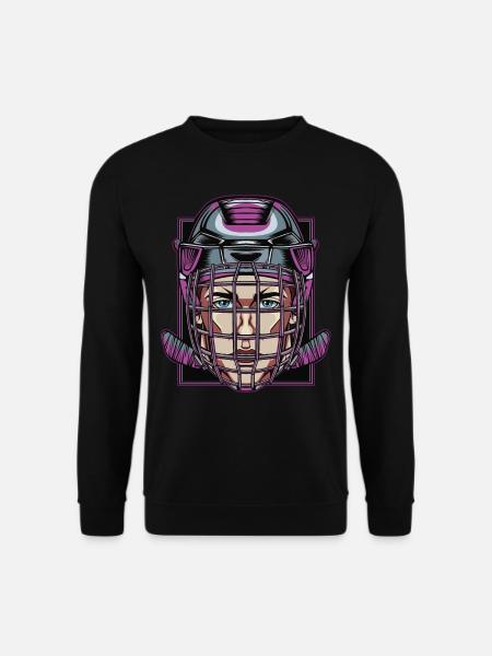 Hockey Eishockeyspieler Eishockey Maske Eissport - Unisex Pullover - Schwarz