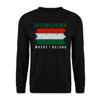 Hungary - Unisex Sweatshirt - black - Front - Alina (178cm) & Michal (187cm)
