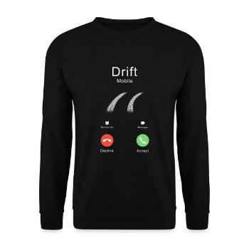 Drift Mobile Call JDM Tuner T-shirt - Unisex Pullover - Schwarz - Vorne - Alina (178cm) & Michal (187cm)