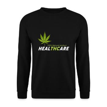 Healthcare Cannabis Stoner Weed T-Shirt - Unisex Pullover - Schwarz - Vorne - Alina (178cm) & Michal (187cm)