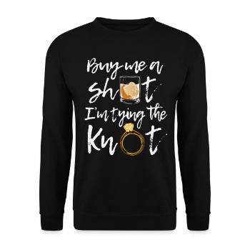 Groom man Achetez-moi un coup de feu j'attache le noeud - Sweat-shirt Unisexe - noir - Devant - Alina (178cm) & Michal (187cm)
