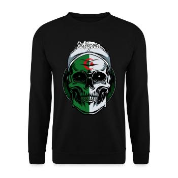 Totenkopf Demokratische Volksrepublik Algerien - Unisex Pullover - Schwarz - Vorne - Alina (178cm) & Michal (187cm)