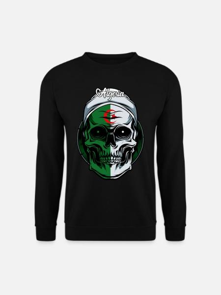Skull Democratic Republic of Algeria - Unisex Sweatshirt - black