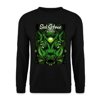 Seepferdchen Meeresleben Seenadeln Ozean Geschenk - Unisex Pullover - Schwarz - Vorne - Alina (178cm) & Michal (187cm)