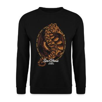 sea horse - Unisex Sweatshirt - black - Front - Alina (178cm) & Michal (187cm)