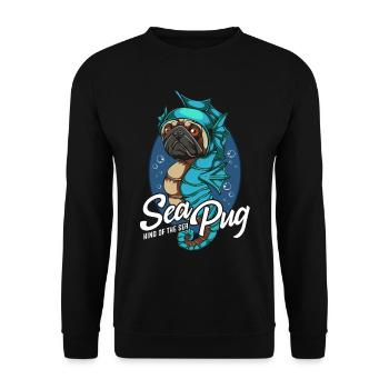 Hippocampe - Sweat-shirt Unisexe - noir - Devant - Alina (178cm) & Michal (187cm)