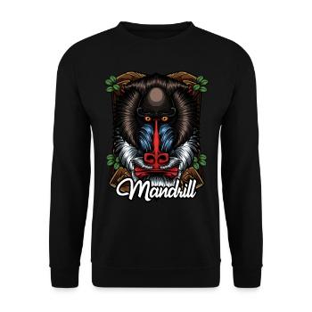 Monkey face Mandrill colorful monkey gift - Unisex Sweatshirt - black - Front - Alina (178cm) & Michal (187cm)