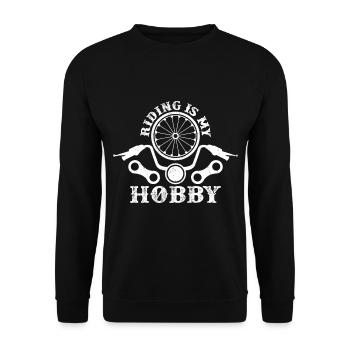 Riding Is My Hobby Motorcycle Statement Gift Idea - Unisex Sweatshirt - black - Front - Alina (178cm) & Michal (187cm)