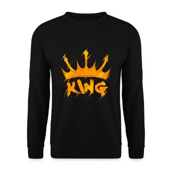 KING - Unisex Sweatshirt - black - Front - Alina (178cm) & Michal (187cm)